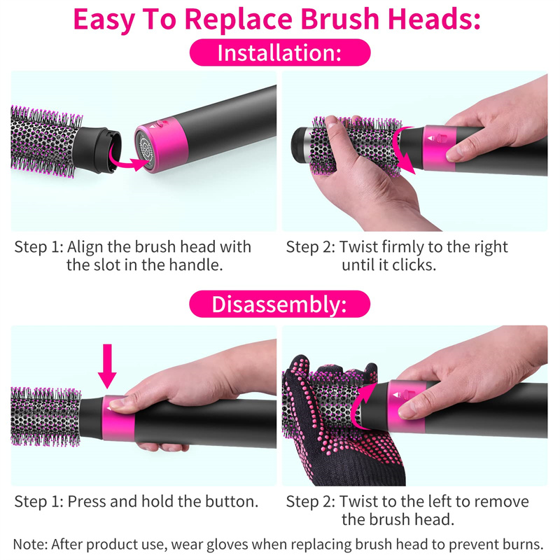 Professional 5 In 1 Hair Dryer Brush Dryer And Straightening Brush Electric Hair Styling Tool Automatic Hair Curler Beauty Supplies Gadgets