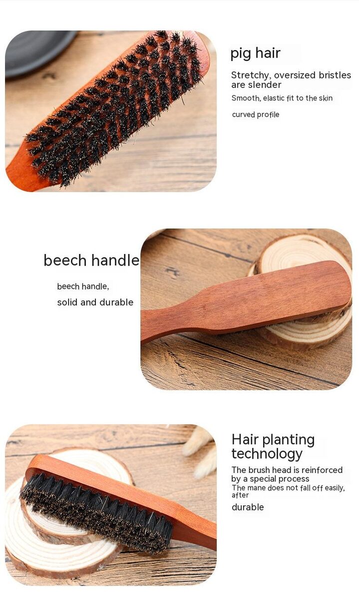 Wooden Handle Pig Bristle Brush Cleaning Broken Hair Brush Hair Salon Tool