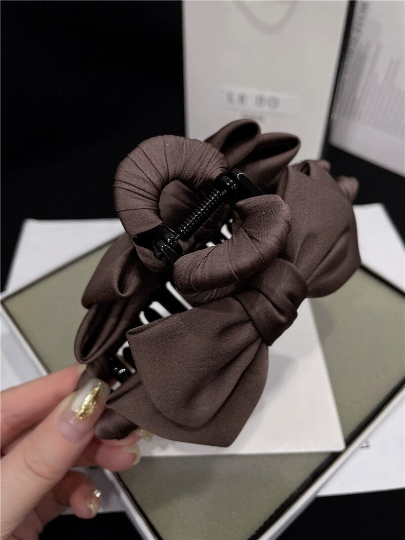 Bow Claw Clip Graceful Satin Headdress Shark Clip Updo Hair Claw