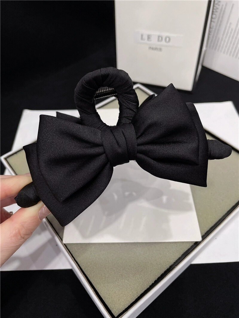 Bow Claw Clip Graceful Satin Headdress Shark Clip Updo Hair Claw