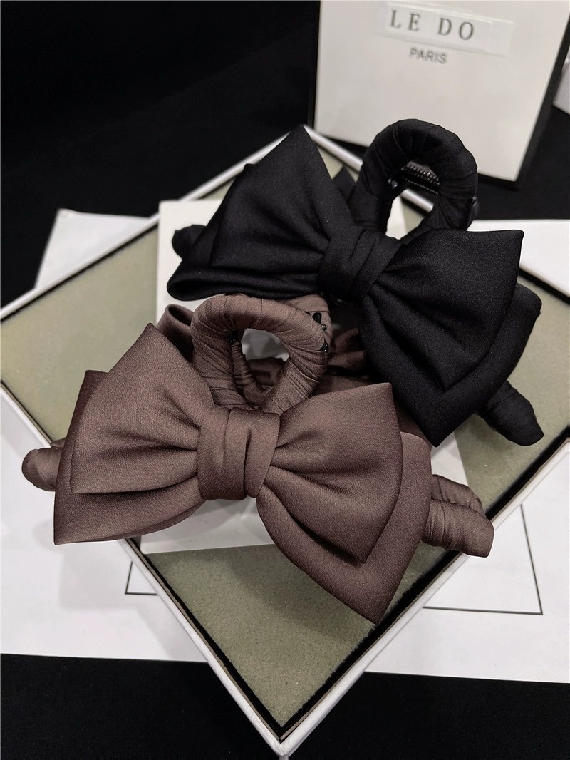 Bow Claw Clip Graceful Satin Headdress Shark Clip Updo Hair Claw
