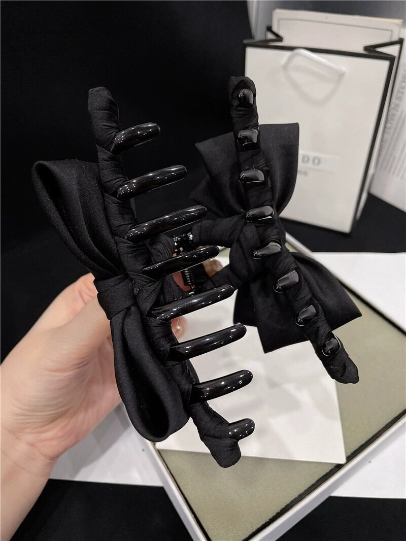Bow Claw Clip Graceful Satin Headdress Shark Clip Updo Hair Claw